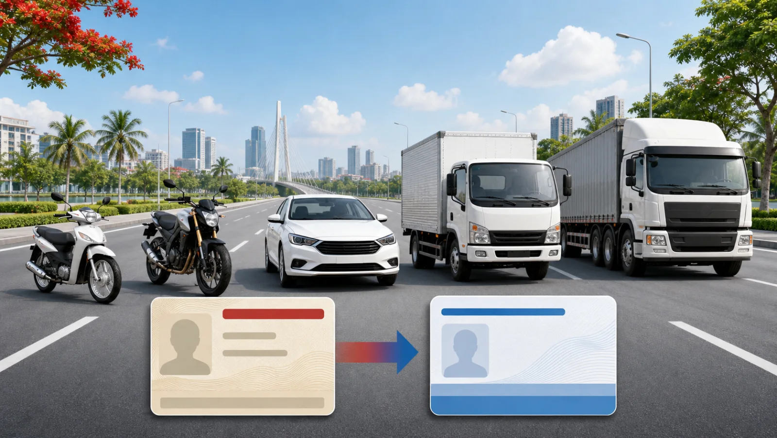 So sánh bằng lái cũ và mới 2026: A1, A2, B2, C đổi sang hạng nào?